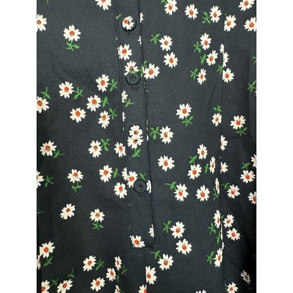 Topshop Blue White Floral Long Sleeve Ruffle Romper NWT Size 4 Long Sleeve - Picture 3 of 9